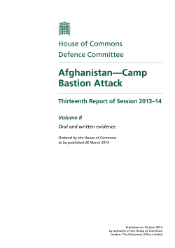 Afghanistan&mdash;Camp Bastion Attack