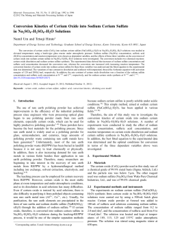 Conversion Kinetics of Cerium Oxide into Sodium Cerium Sulfate in