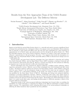 Results from the New Approaches Team of the NASA Frontier