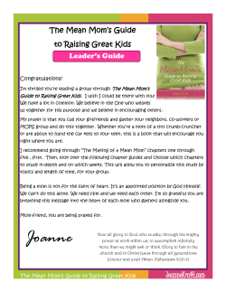FREE Mean Mom`s Leader`s Guide