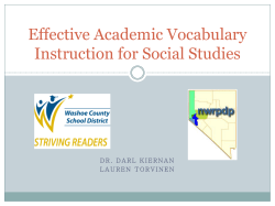 Effective Academic Vocabulary Instruction for Social Studies
