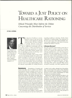 toward a just policy on healthcare rationing