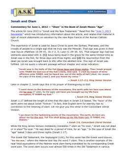 Jonah and Olam - Associates for Scriptural Knowledge