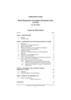 (Peninsula Link) Act 2012