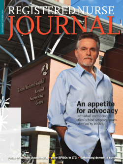 An appetite for advocacy - Registered Nurses` Association of Ontario