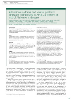Alterations in dorsal and ventral posterior cingulate connectivity in