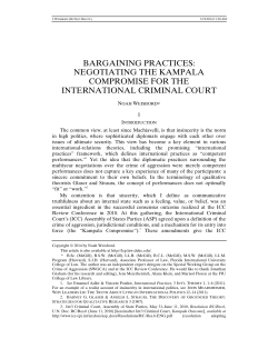 Negotiating the Kampala Compromise for the International Criminal