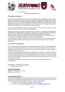 Newsletter September 2011 Presidents Report Club