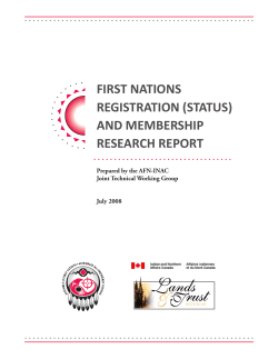 first nations registration (status) and membership research report