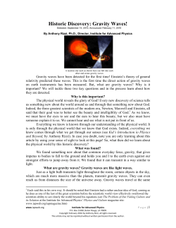 Historic Discovery: Gravity Waves!