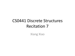 CS0441 Discrete Structures Recitation 7