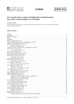 New records and new species of Ophiuroidea