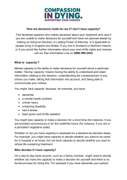 How are decisions made for me if I don`t have capacity? This