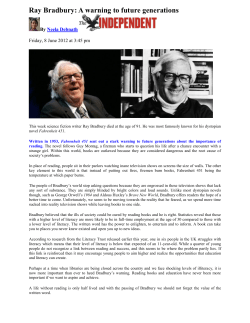Ray Bradbury: A warning to future generations