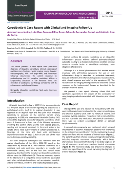 Carotidynia-A Case Report with Clinical and Imaging Follow Up