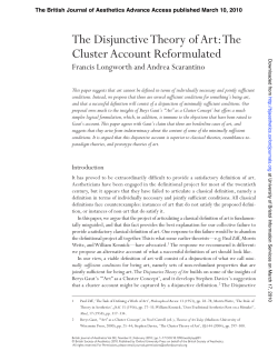 The Disjunctive Theory of Art: The Cluster