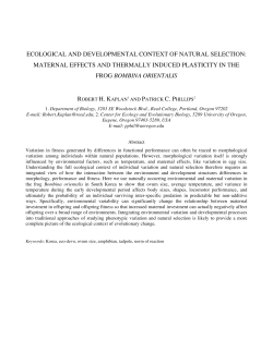 ecological and developmental context of natural selection