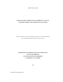 Store managers` perspectives on improving access to nutritious