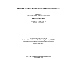 National Physical Education Standards and Minnesota