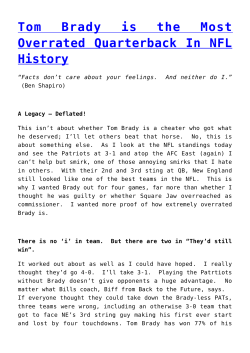 Tom Brady is the Most Overrated Quarterback In NFL History