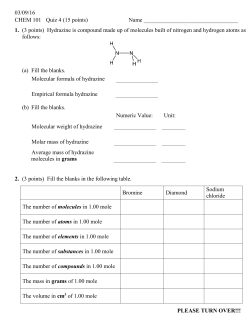 03/09/16 CHEM 101 Quiz 4 (15 points)