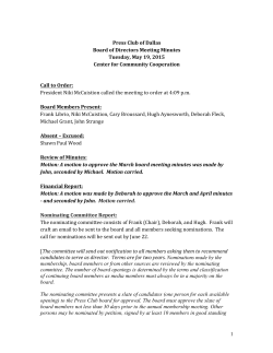 Press Club minutes May 19 2015