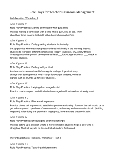 Role Plays for Teacher Classroom Management