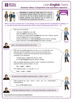 Comparative and superlative adjectives