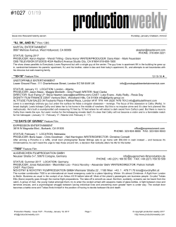 1027 01/19 - Production Weekly