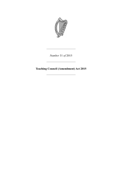 Number 31 of 2015 Teaching Council (Amendment) Act 2015