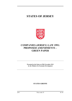 Companies (Jersey) Law 1991: proposed amendments