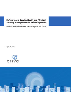 Software-as-a-Service (SaaS) and Physical Security Management