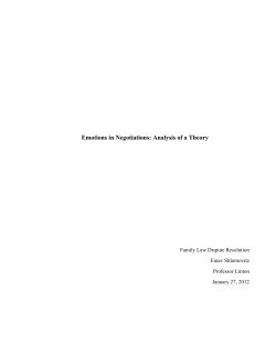 Emotions in Negotiations: Analysis of a Theory