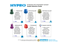 Knapsack and compression sprayer Nozzle Selection