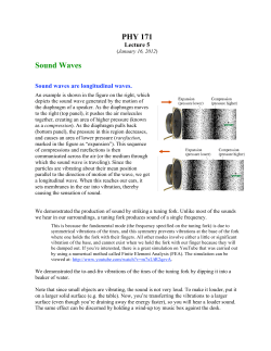 PHY 171 Sound Waves