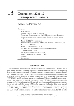 13 Chromosome 22q11.2 Rearrangement Disorders