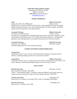Full Curriculum Vitae (CV) - Department of American Culture and