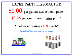 Latex Paint Disposal Fee