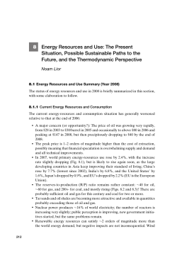 8 Energy Resources and Use: The Present Situation, Possible