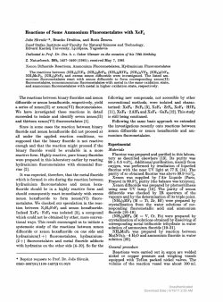 Reactions of Some Ammonium Fluorometalates with