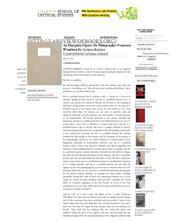 An Hourglass Figure on Photographer Francesca Woodman