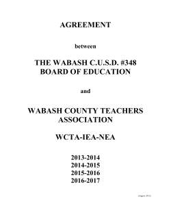 AGREEMENT THE WABASH C.U.S.D. #348 BOARD OF