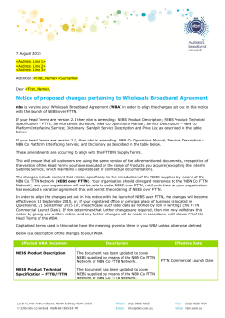 Notice of proposed changes pertaining to Wholesale