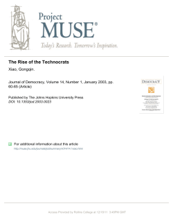 "The Rise of the Technocrats," Journal Of - MyWeb