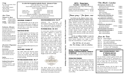 This Week`s Calendar Save the Date Please pray / Por favor, orar