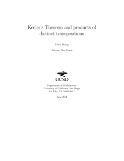 Keeler`s Theorem and products of distinct transpositions