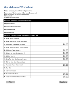 Garnishment Worksheet