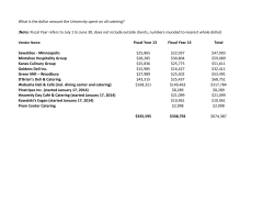 What is the dollar amount the University spent on all catering? (Note