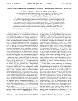 Probing Interface Electronic Structure with Overlayer - FHI