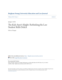 The Kids Aren`t Alright: Rethinking the Law Student Skills Deficit